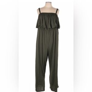 BloomChic Dark Green Ruffled Jumpsuit